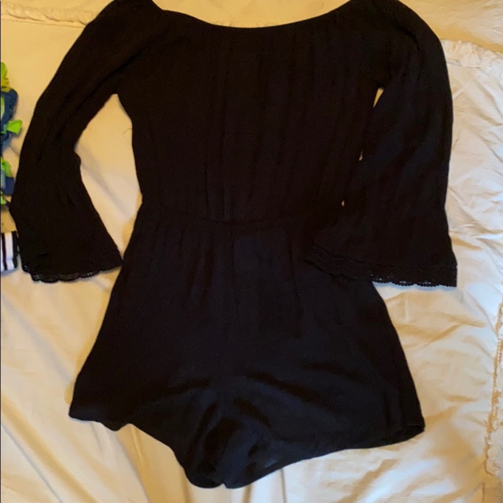 Black off the shoulder romper